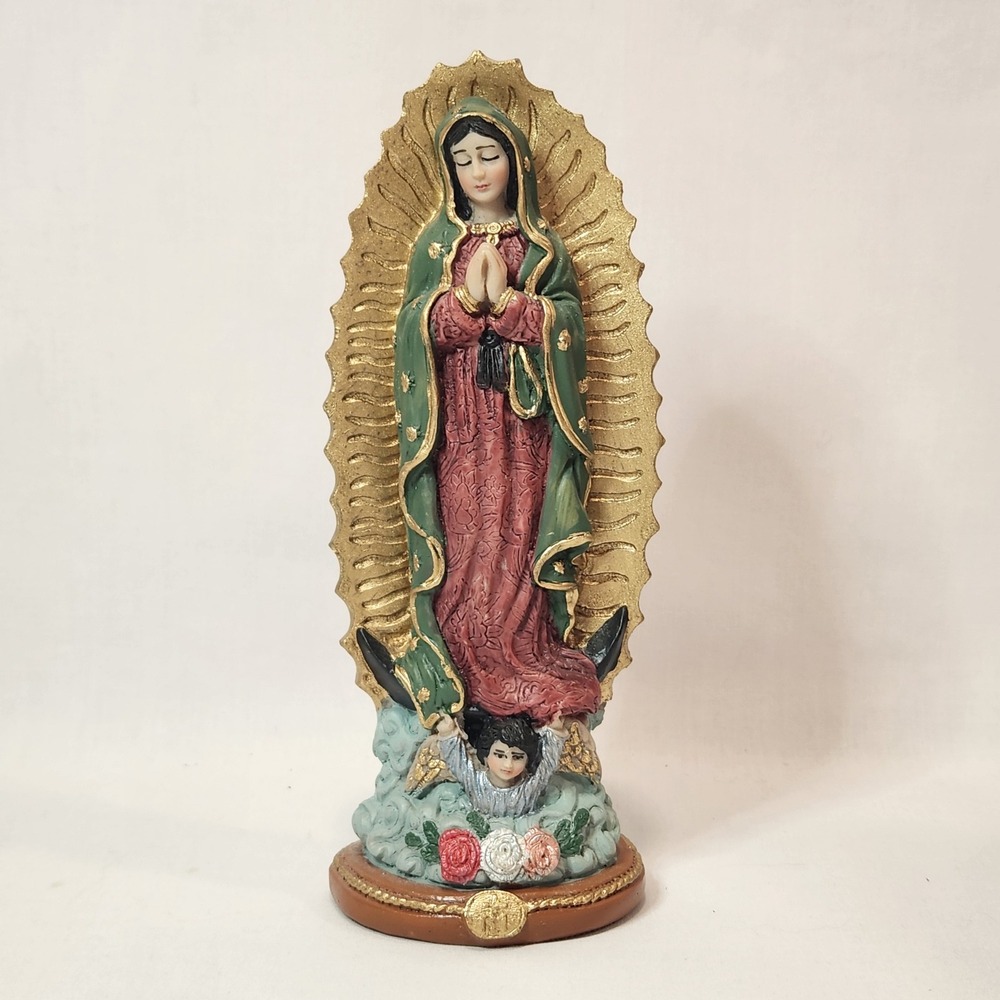 Our Lady‎ of Guadalupe Statue 7.5"  Hand Painted Virgin Mary Figurine Ceramic?